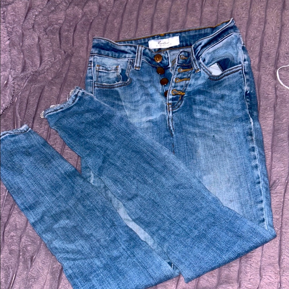Vanilla Star Denim with Button Accents